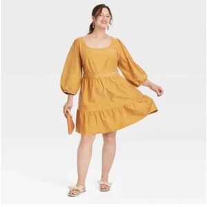 3xl ava and viv orange long sleeve dress
